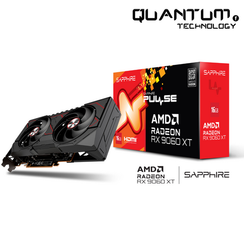 بطاقة رسومات SAPPHIRE PULSE AMD Radeon RX 9060 XT سعة 16 جيجابايت - RDNA 4، تتبع الأشعة، ألعاب بدقة 4K
