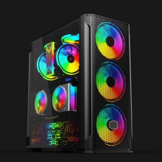 TechnoZone C300 Gaming RGB Computer Case + PSU 600W