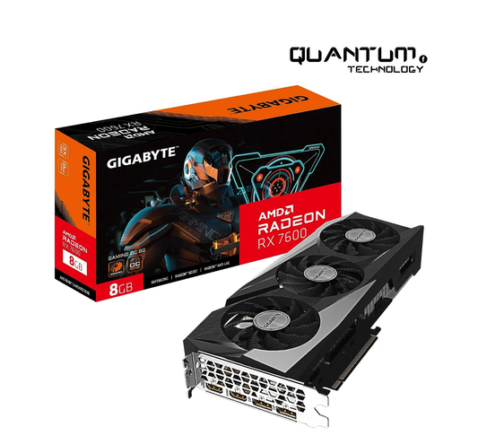 GIGABYTE GV-R76GAMING OC-8GD Radeon RX 7600 Gaming OC 8G Graphics Card, 3X WINDFORCE Fans 8GB 128-bit GDDR6, Video Card