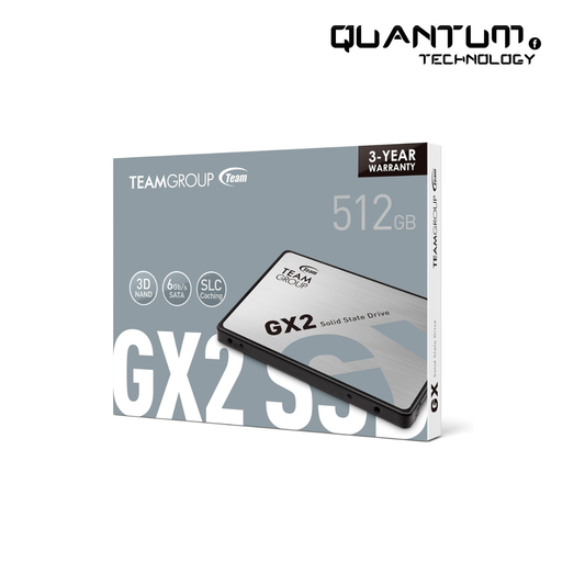 TEAMGROUP GX2 512GB 3D NAND TLC 2.5 Inch SATA III Internal Solid State Drive SSD (Read Speed up to 530 MB/s) Compatible with Laptop & PC Desktop