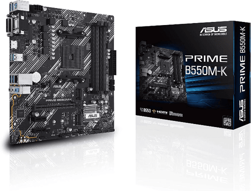 ASUS Prime B550M-K ARGB AMD AM4 Ryzen 5000 & 3rd Gen Ryzen Micro-ATX Motherboard (PCIe 4.0)