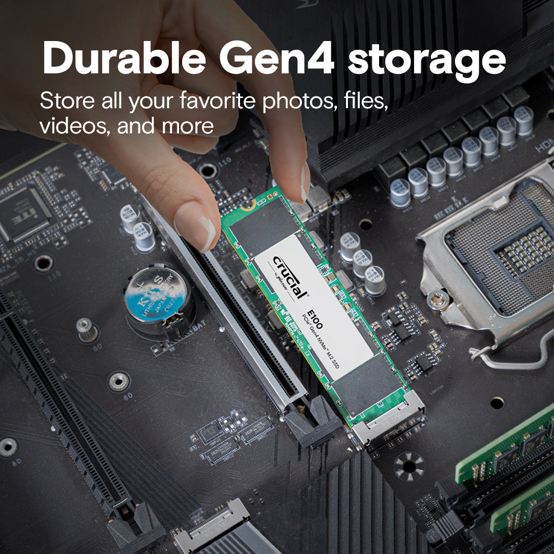 Crucial E100 480GB PCIe Gen4 NVMe SSD