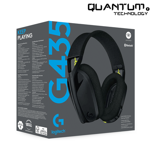 سماعة الألعاب اللاسلكية Logitech G435 LIGHTSPEED - خفيفة الوزن، مزودة بتقنية البلوتوث، وبطارية تدوم حتى 18 ساعة 