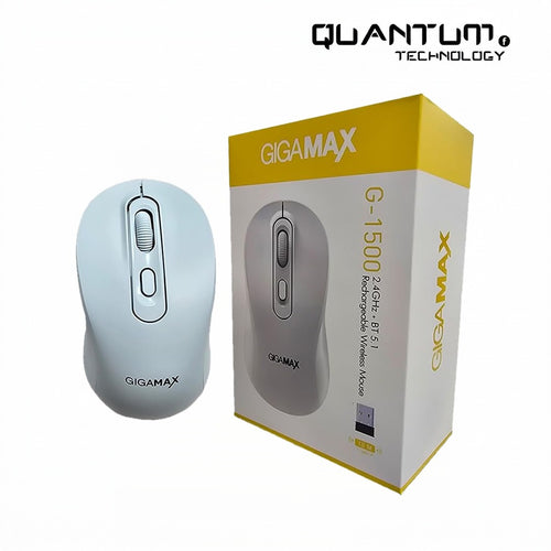 GIGAMAX G-1500 Wireless Mouse - Dual Mode Bluetooth & 2.4GHz - Rechargeable USB-C
