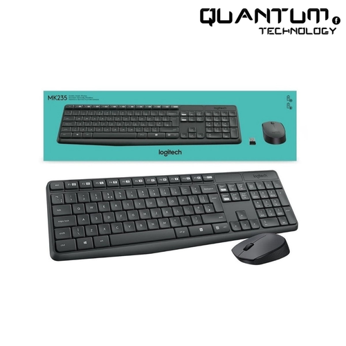 مجموعة لوحة المفاتيح والماوس اللاسلكية Logitech MK235 - متينة وعمر بطارية طويل 