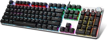 Aula F2088 Full Mechanical Gaming Keyboard With Rainbow Backlit LED - Blue Switches | Arabic/English