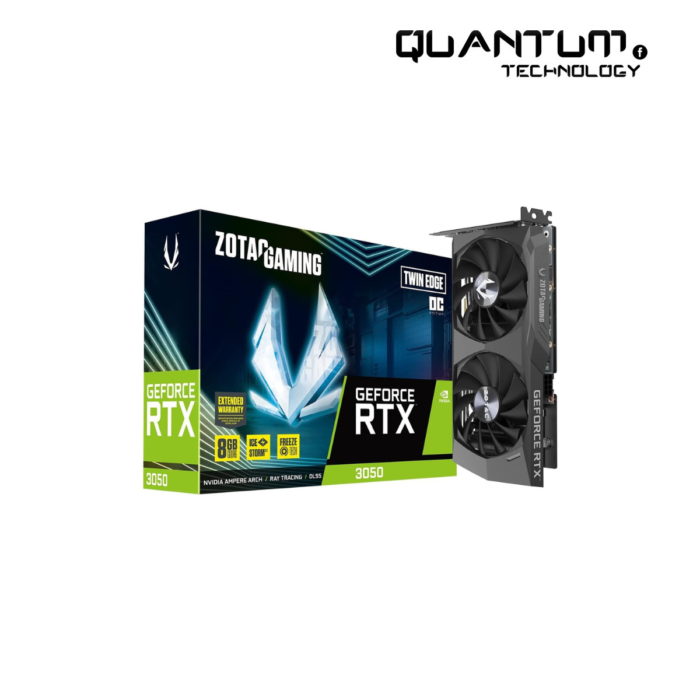 ZOTAC GeForce RTX 3050 Twin Edge OC 8GB GDDR6 Graphics Card for 1080p Gaming and Ray Tracing