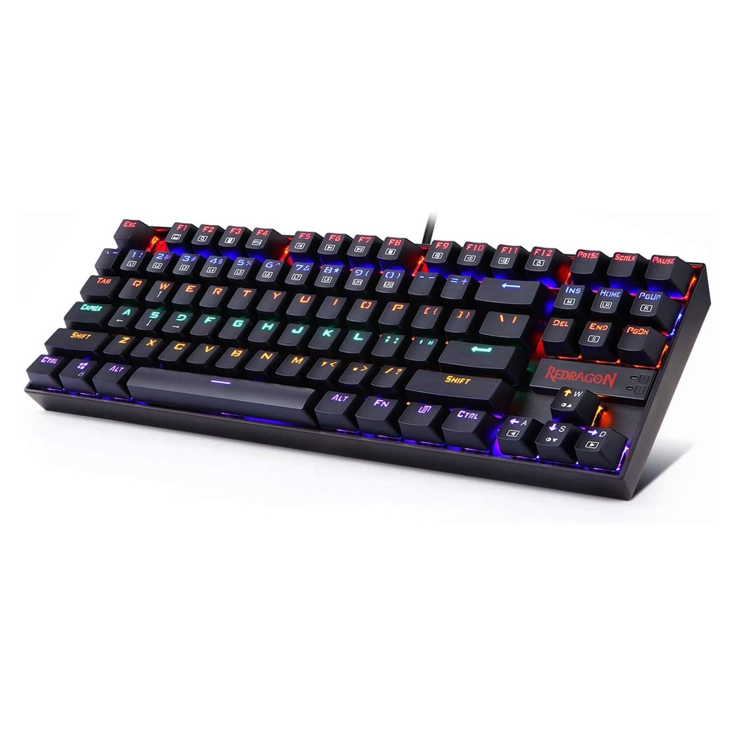 Redragon K552 Kumara Mechanical Keyboard with Red Switches and Rainbow LED Lighting