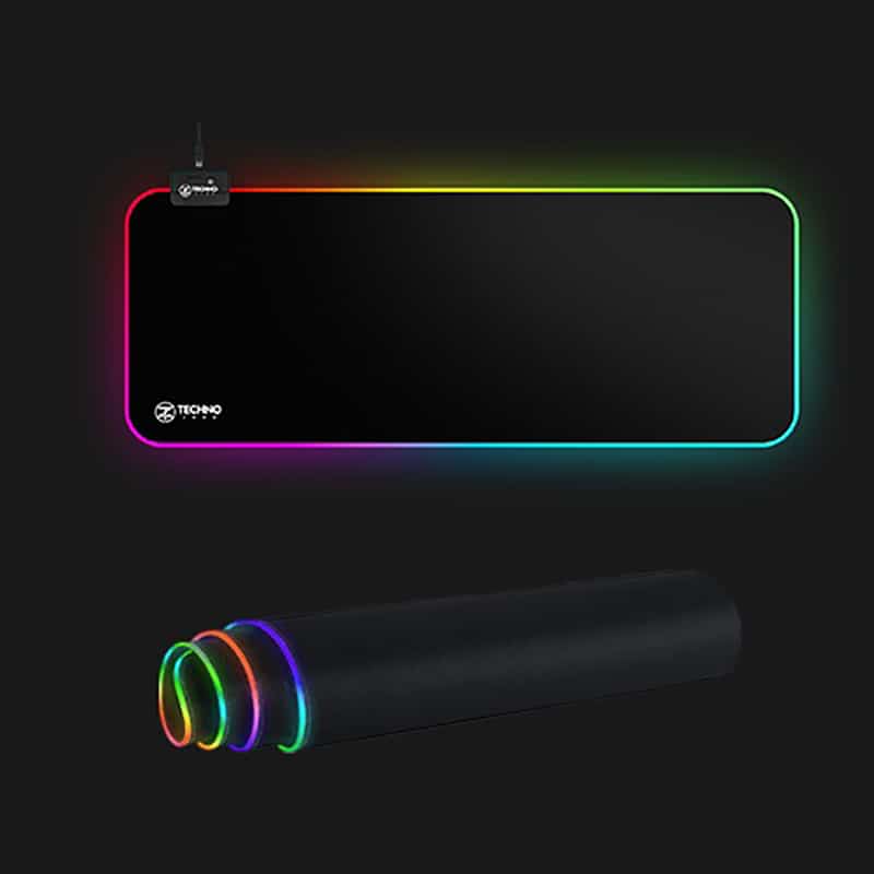 TechnoZone RGB Big Mouse Pad 30x70CM with customizable lighting and smooth surface