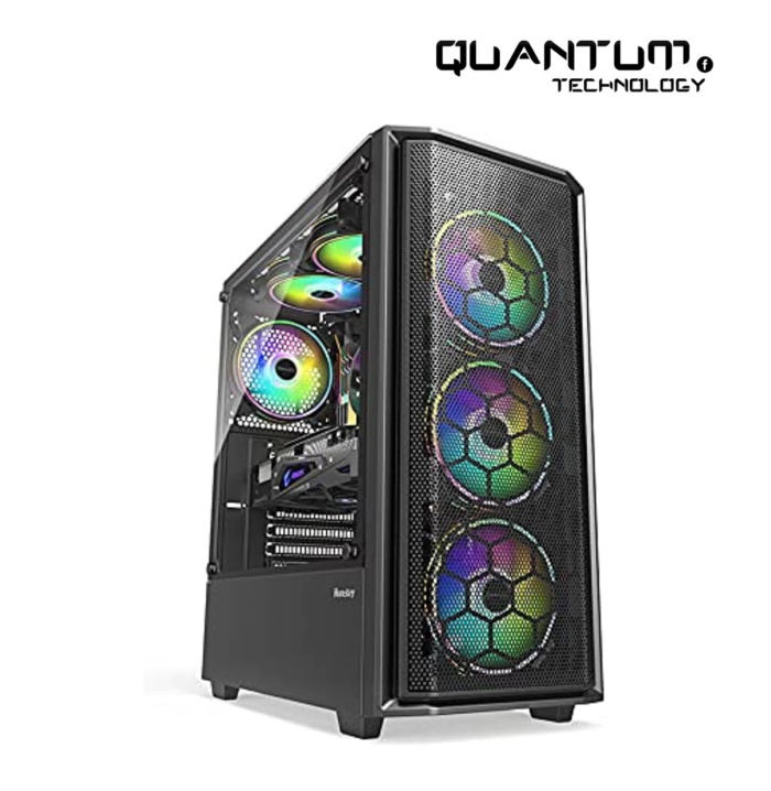 Huntkey GX580X RGB Tempered Glass Gaming Case with 4 RGB fans and remote control.