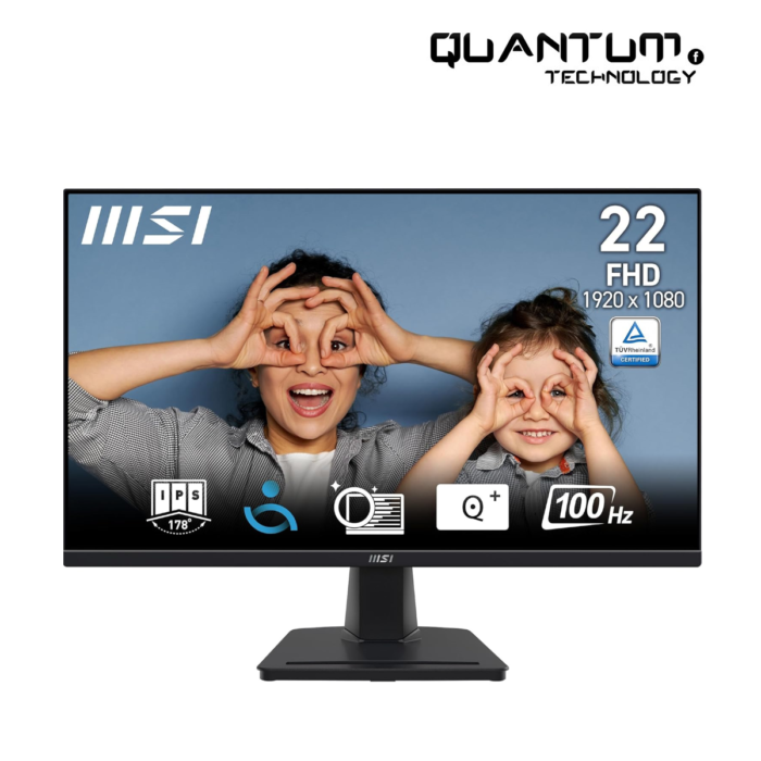 MSI PRO MP225 21.5-inch Full HD office monitor featuring a 100Hz refresh rate and eye-friendly screen for comfortable viewing.