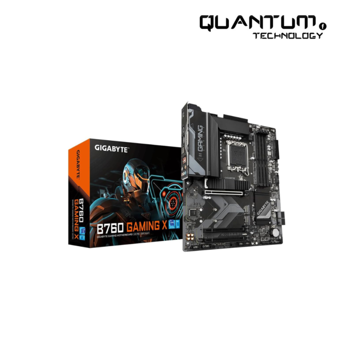 GIGABYTE B760 GAMING X DDR5 Motherboard with PCIe 4.0, Wi-Fi 6, DDR5 support for high-performance gaming.