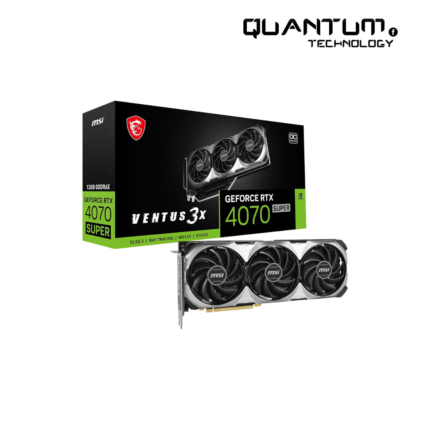 MSI RTX 4070 Super 12G Ventus 3X OC Graphics Card with 12GB GDDR6X memory, extreme clock speed of 2520 MHz, and advanced triple-fan cooling system.